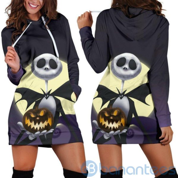 Jack Skellington Halloween Hoodie Dress For Women Product Photo