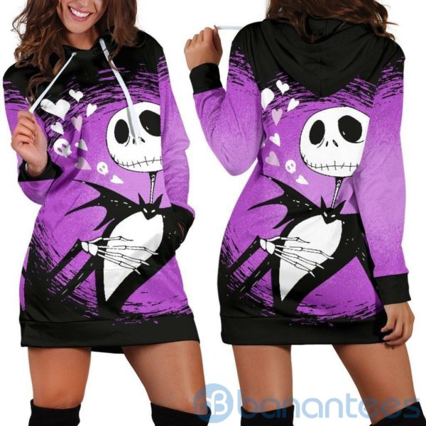 Jack Skellington Purple Hoodie Dress For Women Product Photo