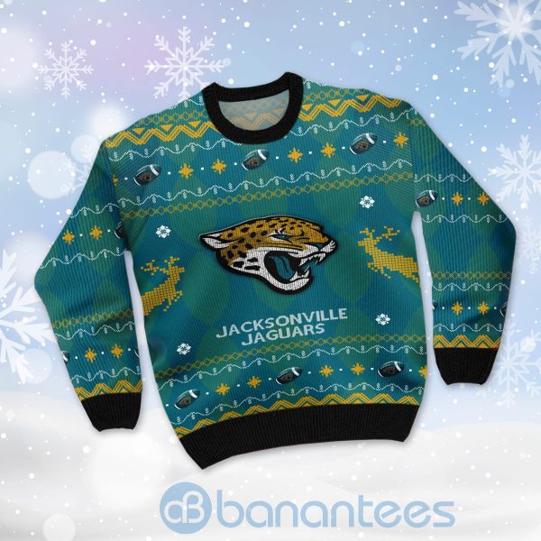 Jacksonville Jaguars American Football Black Ugly Christmas 3D Sweater Product Photo