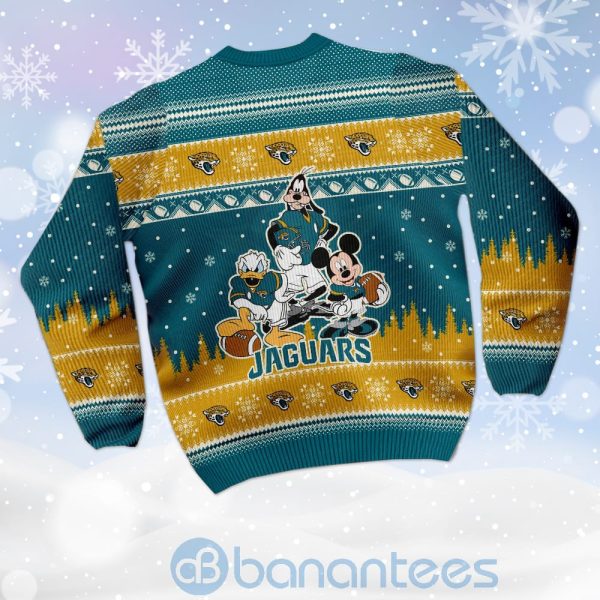 Jacksonville Jaguars Disney Donald Duck Mickey Mouse Goofy Custom Name Christmas 3D Sweater Product Photo