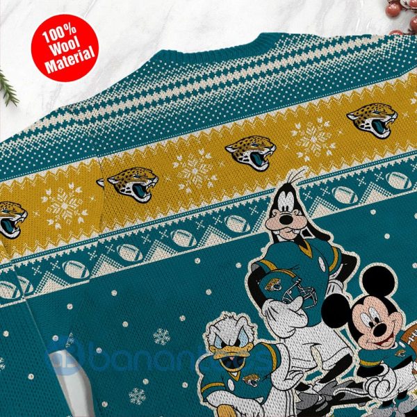Jacksonville Jaguars Disney Donald Duck Mickey Mouse Goofy Custom Name Christmas 3D Sweater Product Photo
