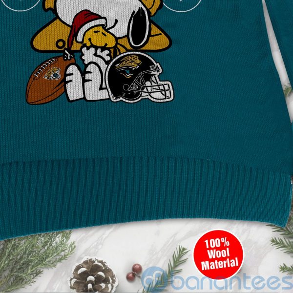 Jacksonville Jaguars Funny Charlie Brown Peanuts Snoopy Christmas Tree Ugly Christmas 3D Sweater Product Photo