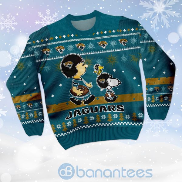 Jacksonville Jaguars Funny Charlie Brown Peanuts Snoopy Ugly Christmas 3D Sweater Product Photo