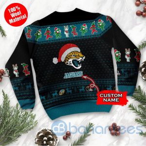 Jacksonville Jaguars Grateful Dead SKull And Bears Custom Name Uglu Christmas 3D Sweater Product Photo