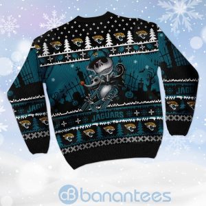 Jacksonville Jaguars Jack Skellington Halloween Ugly Christmas 3D Sweater Product Photo