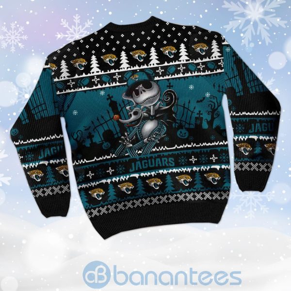 Jacksonville Jaguars Jack Skellington Halloween Ugly Christmas 3D Sweater Product Photo