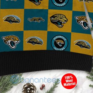 Jacksonville Jaguars Logo Checkered Flannel Design Ugly Christmas 3D Sweater Product Photo