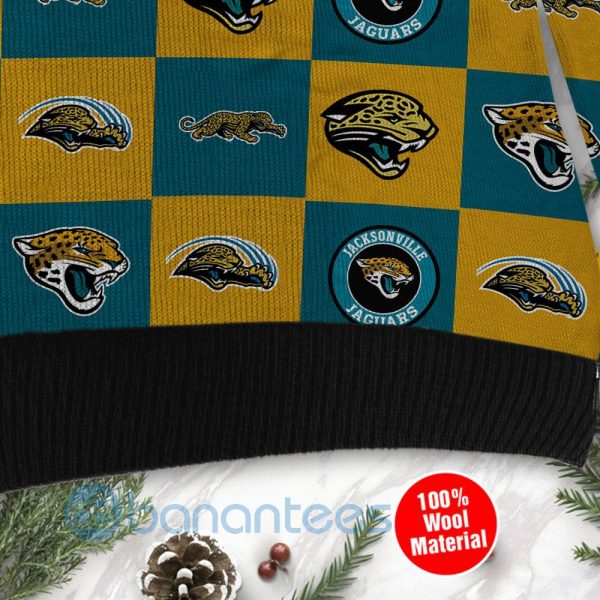 Jacksonville Jaguars Logo Checkered Flannel Design Ugly Christmas 3D Sweater Product Photo