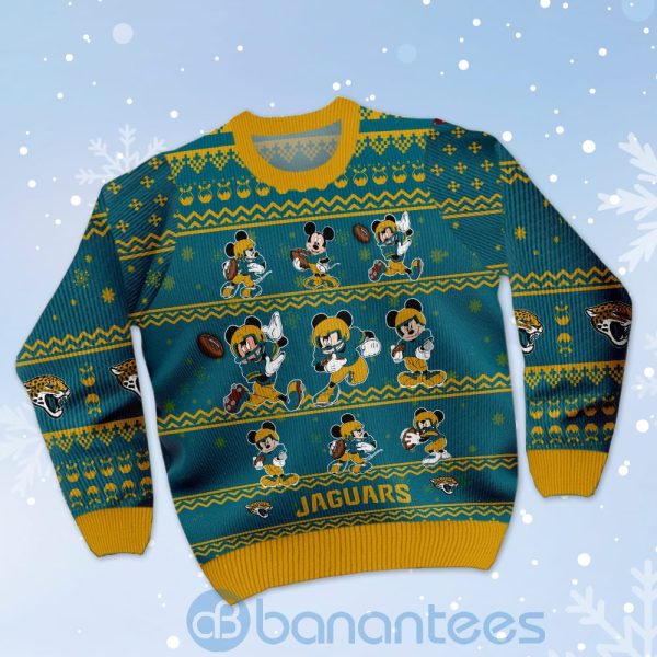 Jacksonville Jaguars Mickey Mouse Ugly Christmas 3D Sweater Product Photo