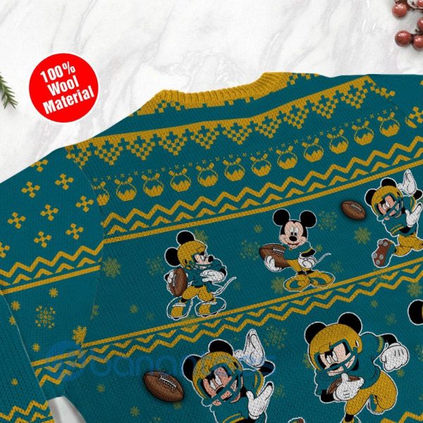 Jacksonville Jaguars Mickey Mouse Ugly Christmas 3D Sweater Product Photo