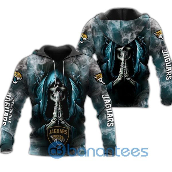 Jacksonville Jaguars Skull Background Smoke All Over Printed 3D Hoodie Zip Hoodie Product Photo
