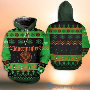 Jagermeister Liqueur Wine Ugly Christmas All Over Printed 3D Shirt Product Photo