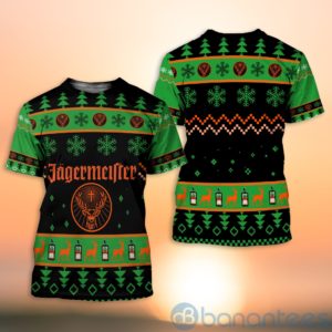 Jagermeister Liqueur Wine Ugly Christmas All Over Printed 3D Shirt Product Photo