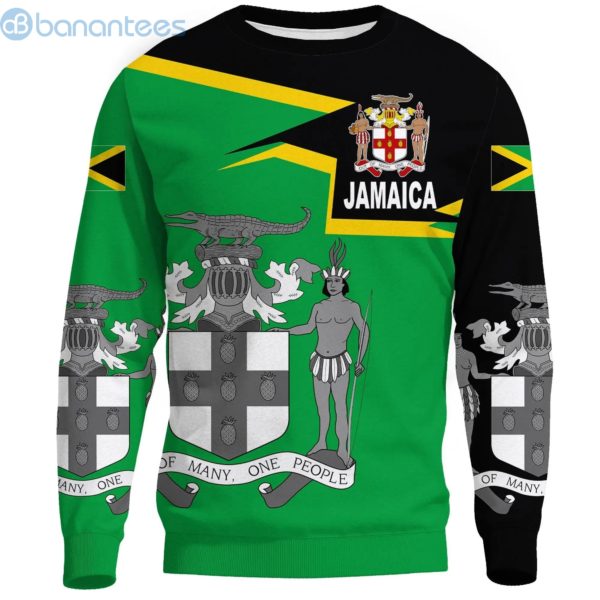 Jamaica Coat Of Arms Black And Green All Over Printed 3D Sweatshirt Product Photo