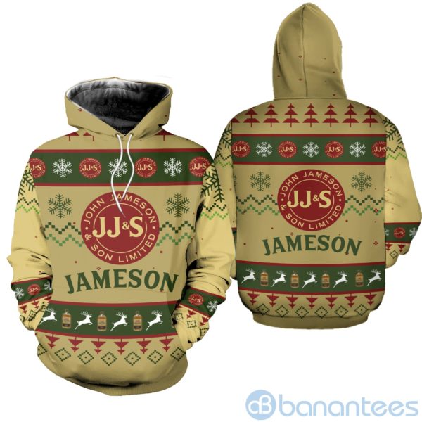 Jameson Irish Whiskey Ugly Christmas All Over Printed 3D Hoodie Sweatshirt Product Photo