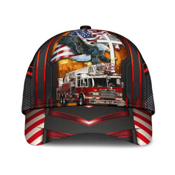 Jesus American Eagle Firefighter All Over Printed 3D Cap Product Photo