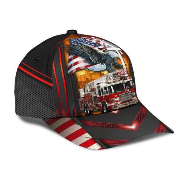 Jesus American Eagle Firefighter All Over Printed 3D Cap Product Photo