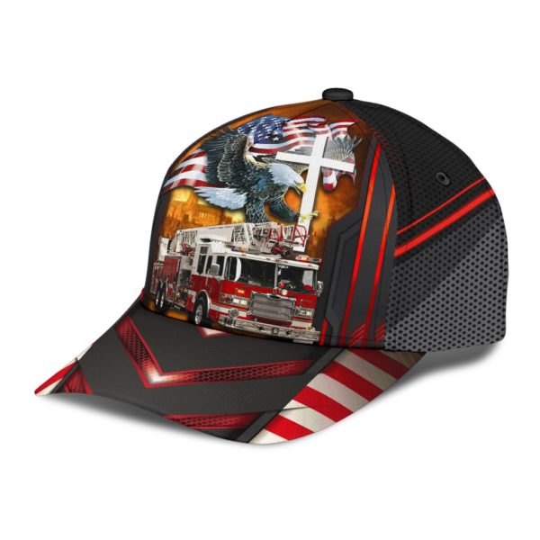 Jesus American Eagle Firefighter All Over Printed 3D Cap Product Photo