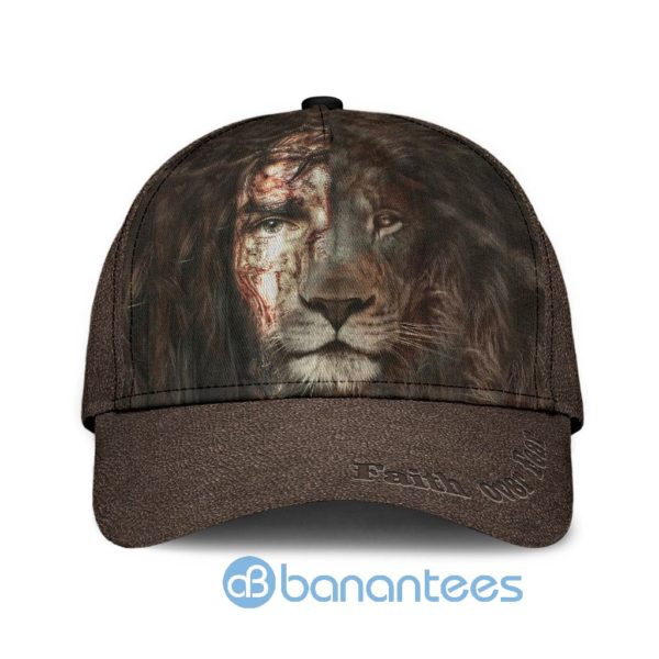 Jesus And Lion Leather Like All Over Printed 3D Cap Product Photo