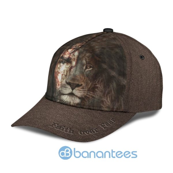 Jesus And Lion Leather Like All Over Printed 3D Cap Product Photo