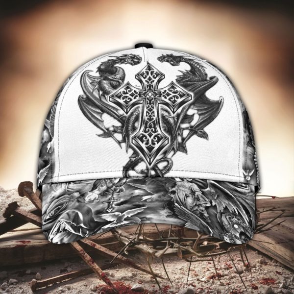 Jesus Christ Cross Andragons Printed Cap For Men And Women Product Photo