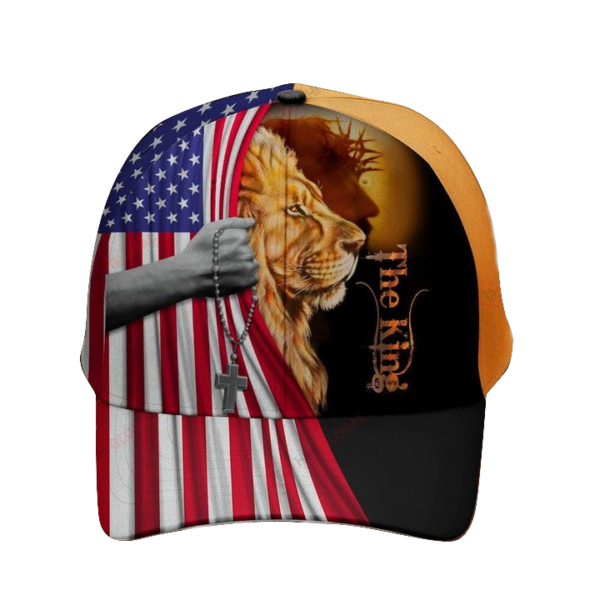 Jesus Christ God Lion And America Flag All Over Printed 3D Cap Product Photo