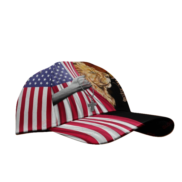 Jesus Christ God Lion And America Flag All Over Printed 3D Cap Product Photo