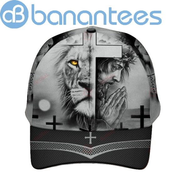 Jesus Christ God Lion Black And White All Over Printed 3D Cap Product Photo