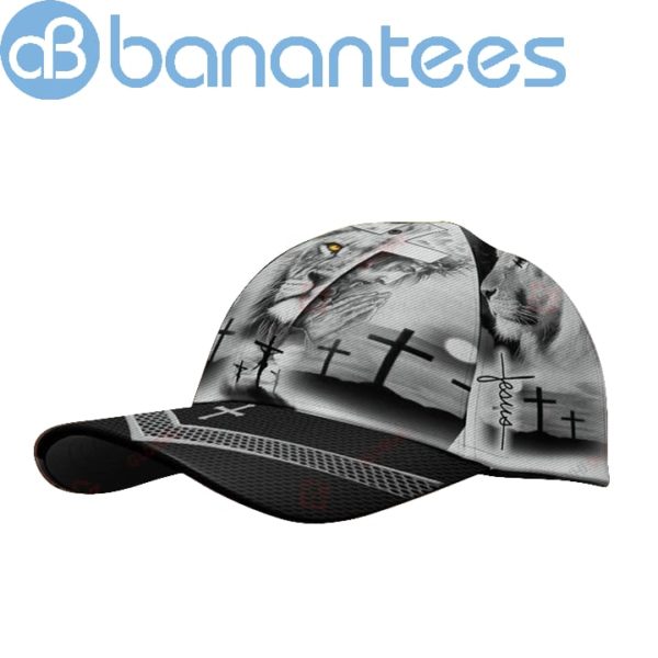Jesus Christ God Lion Black And White All Over Printed 3D Cap Product Photo