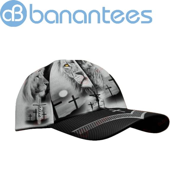 Jesus Christ God Lion Black And White All Over Printed 3D Cap Product Photo