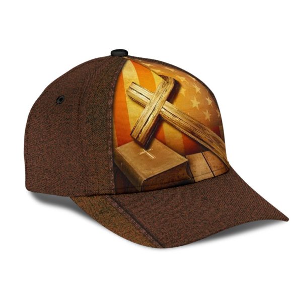 Jesus Cross America Flag All Over Printed 3D Cap Product Photo