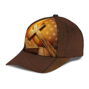 Jesus Cross America Flag All Over Printed 3D Cap Product Photo