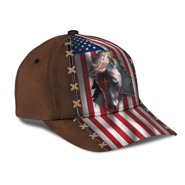 Jesus Horse American Flag All Over Printed 3D Cap Product Photo