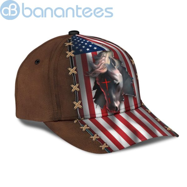 Jesus Horse American Flag All Over Printed 3D Cap Product Photo