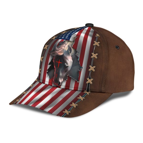 Jesus Horse American Flag All Over Printed 3D Cap Product Photo