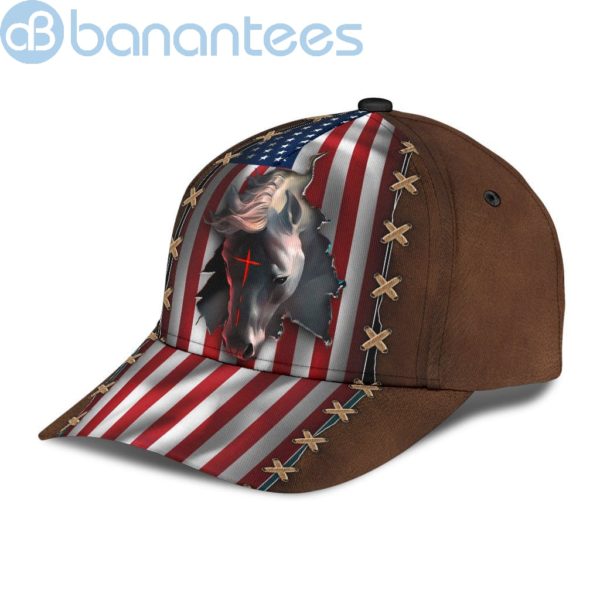 Jesus Horse American Flag All Over Printed 3D Cap Product Photo