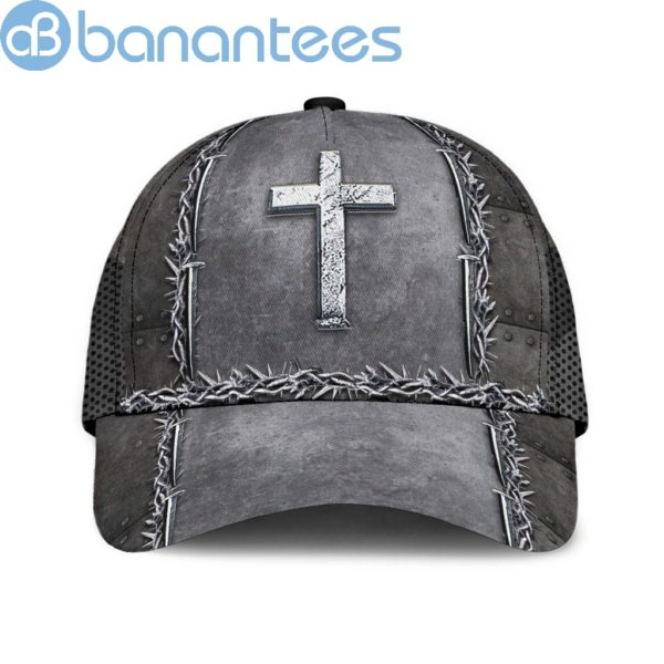 Jesus Is My Savior Silver Metal All Over Printed 3D Cap Product Photo