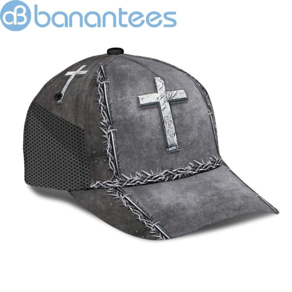 Jesus Is My Savior Silver Metal All Over Printed 3D Cap Product Photo