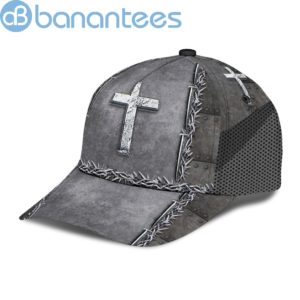 Jesus Is My Savior Silver Metal All Over Printed 3D Cap Product Photo