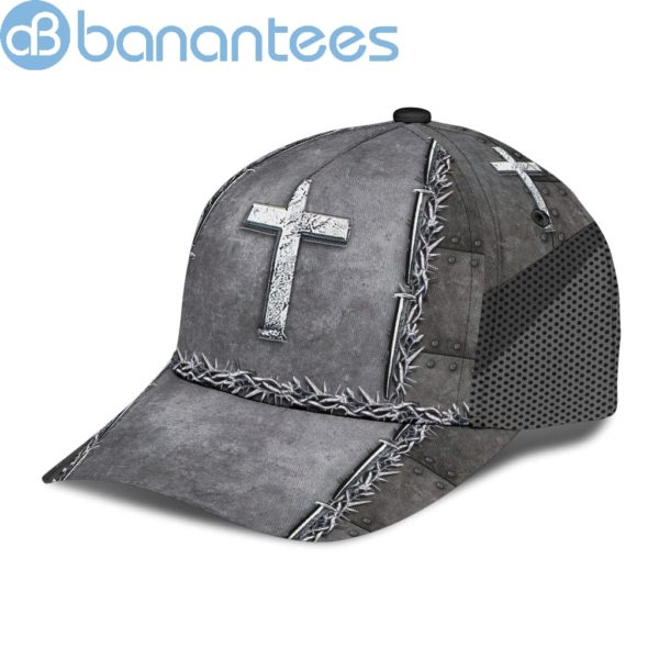 Jesus Is My Savior Silver Metal All Over Printed 3D Cap Product Photo