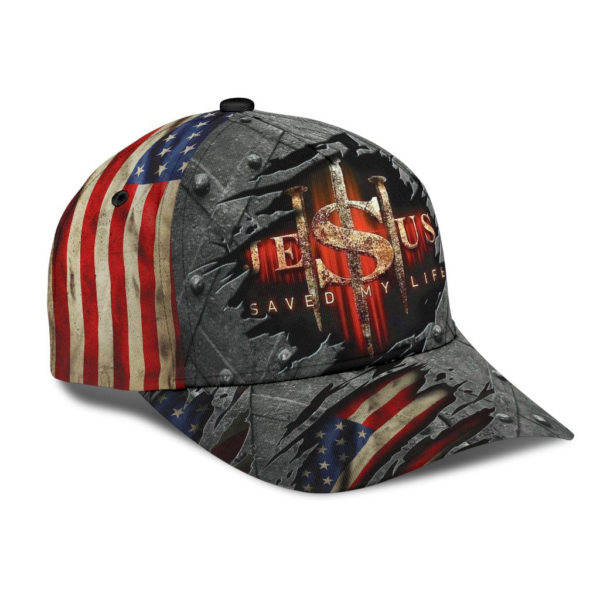Jesus Saved My Life Crack Us Flag All Over Printed 3D Cap Product Photo