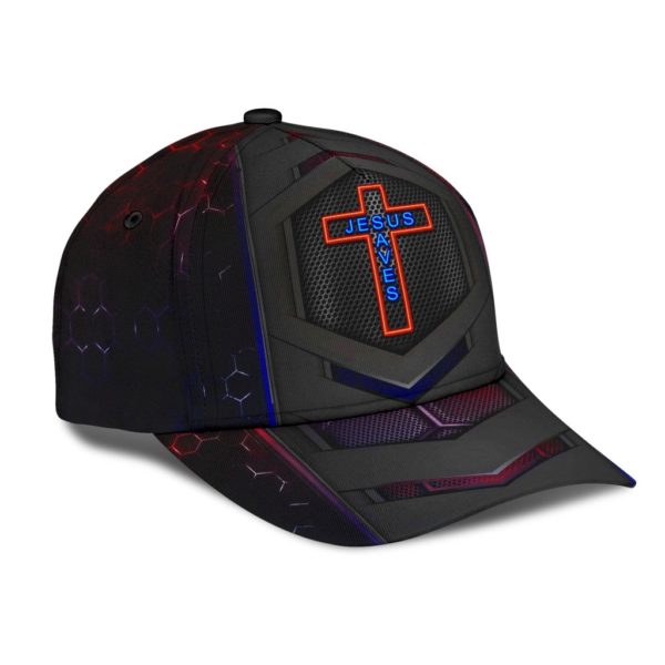 Jesus Saves Carbon Pattern All Over Printed 3D Cap Product Photo