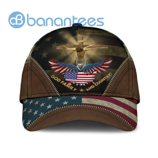 Jesus, God, Family And Country All Over Printed 3D Cap Product Photo