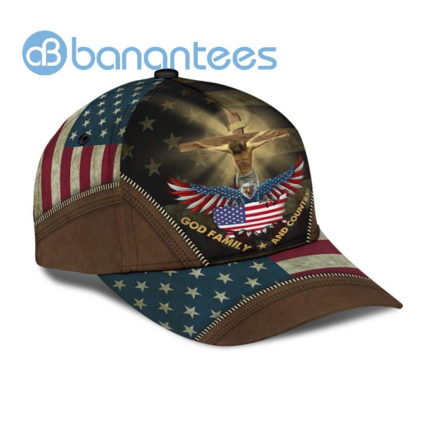 Jesus, God, Family And Country All Over Printed 3D Cap Product Photo