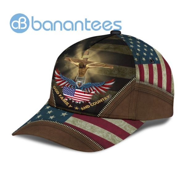 Jesus, God, Family And Country All Over Printed 3D Cap Product Photo