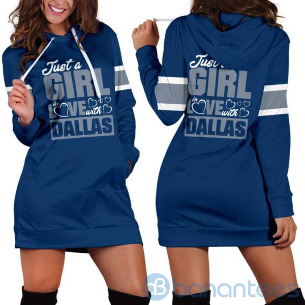 Just A Girl in Love With Dallas Hoodie Dress For Women Product Photo