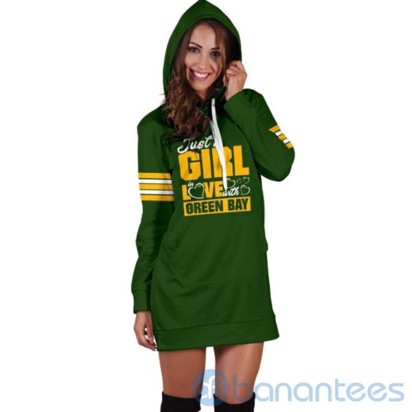 Just A Girl In Love With Green Bay Hoodie Dress For Women Product Photo