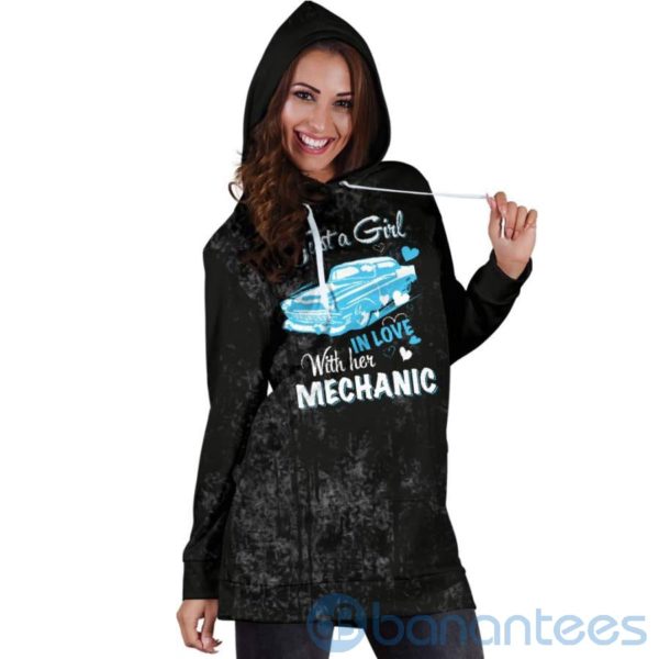 Just A Girl in Love With Her Mechanic Hoodie Dress For Women Product Photo