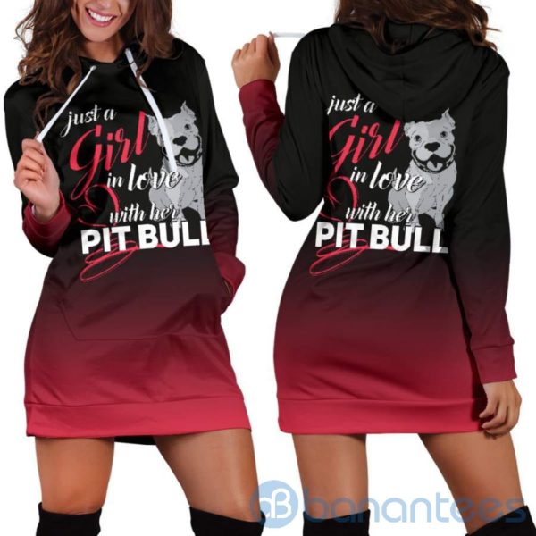 Just A Girl in Love With Her Pit Hoodie Dress For Women Product Photo