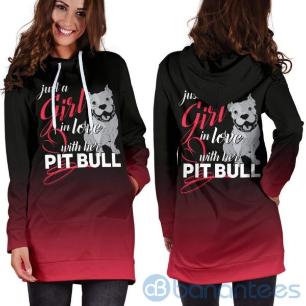 Just A Girl in Love With Her Pit Hoodie Dress For Women Product Photo